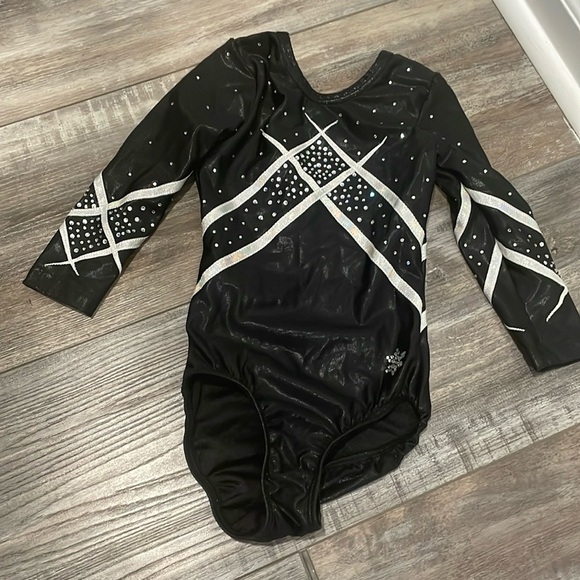 Gymnastics Competition Leotard Snowflake Custom Design Child Medium - Picture 1 of 8